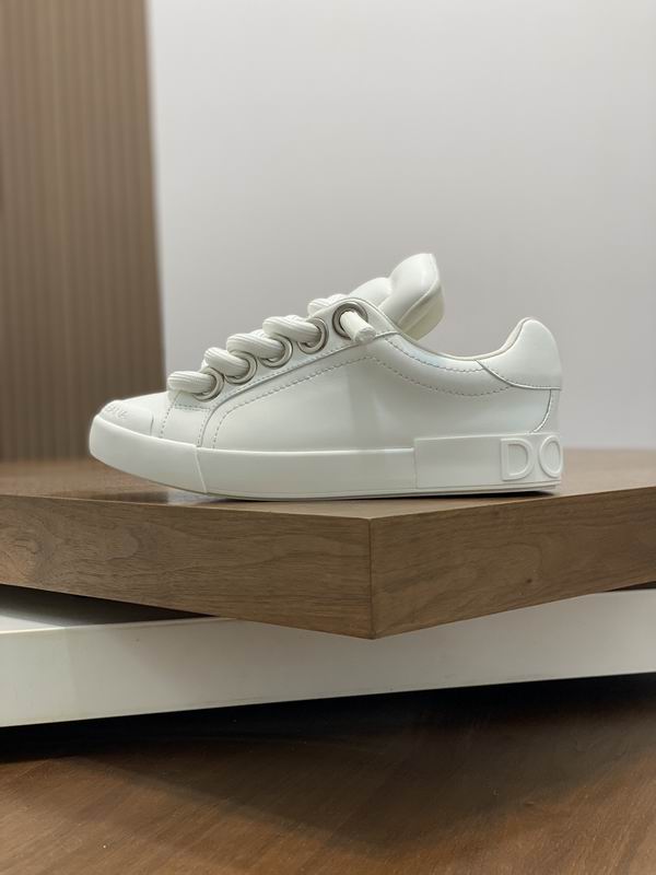 D & G White Portofino Sneakers