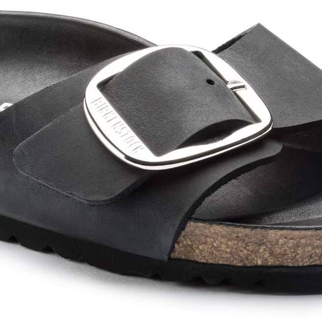 Birkenstock Madrid Big Buckle Oiled Leather Nero