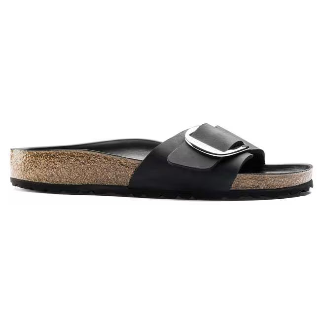 Birkenstock Madrid Big Buckle Oiled Leather Nero