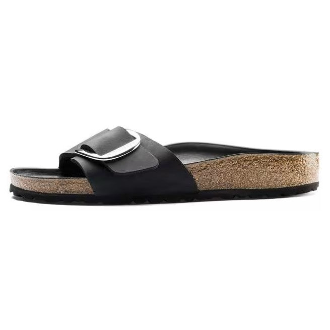 Birkenstock Madrid Big Buckle Oiled Leather Nero