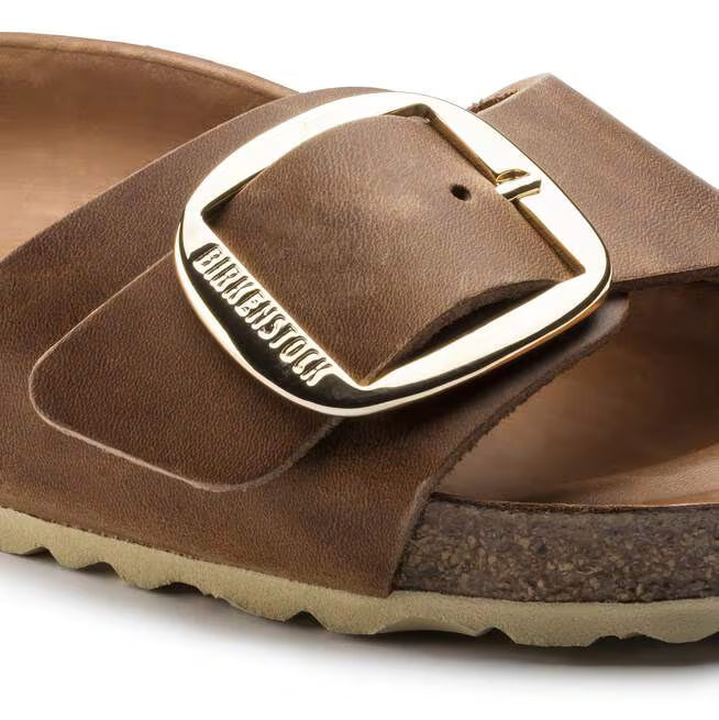 Birkenstock Madrid Big Buckle Oiled Leather Cognac