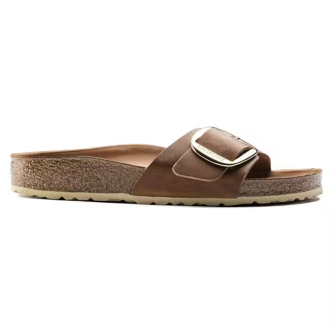 Birkenstock Madrid Big Buckle Oiled Leather Cognac