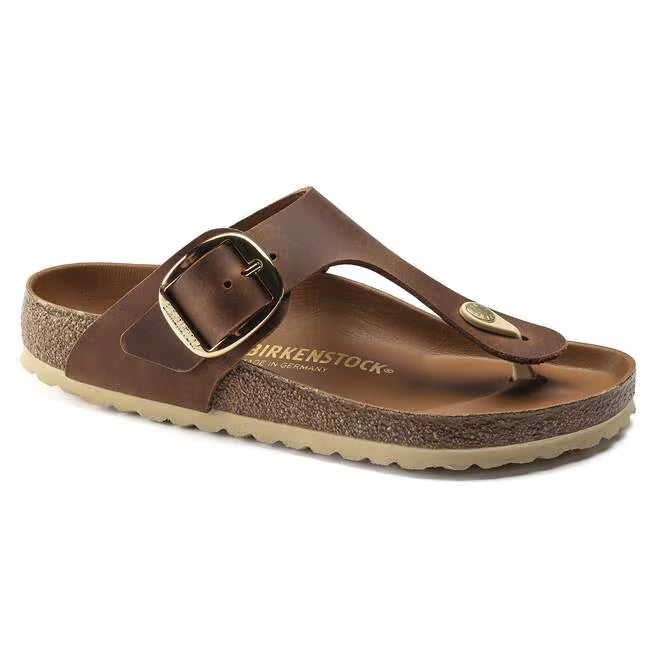 Birkenstock Gizeh Big Buckle Oiled Leather Cognac