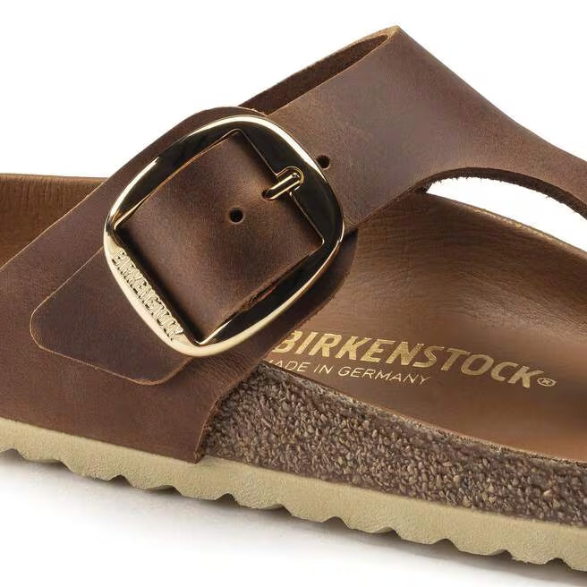 Birkenstock Gizeh Big Buckle Oiled Leather Cognac