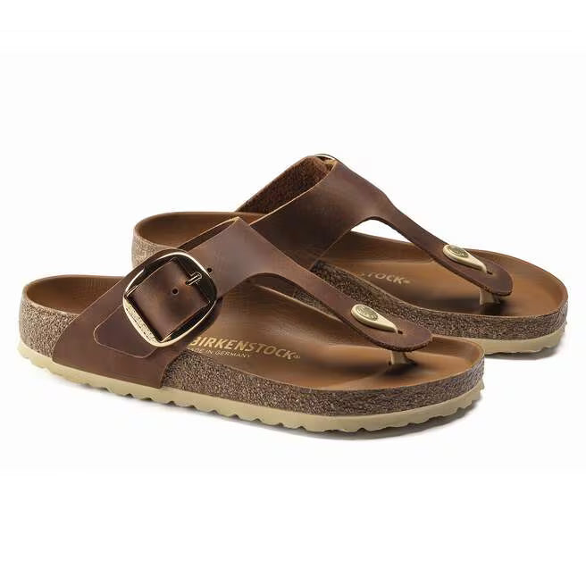 Birkenstock Gizeh Big Buckle Oiled Leather Cognac