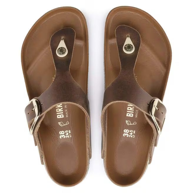 Birkenstock Gizeh Big Buckle Oiled Leather Cognac
