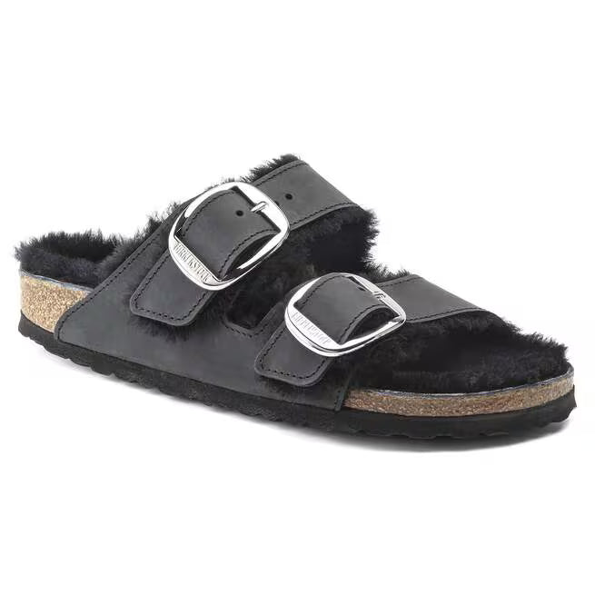Birkenstock Arizona Big Buckle Shearling Nero