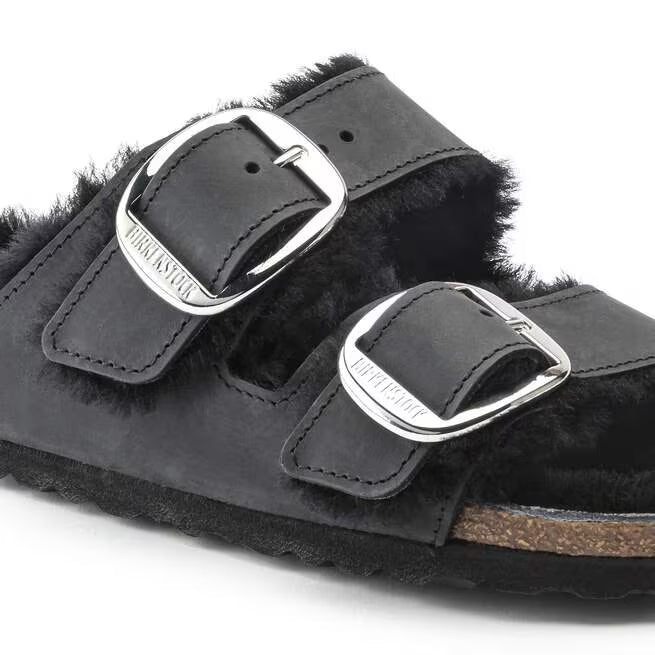 Birkenstock Arizona Big Buckle Shearling Nero