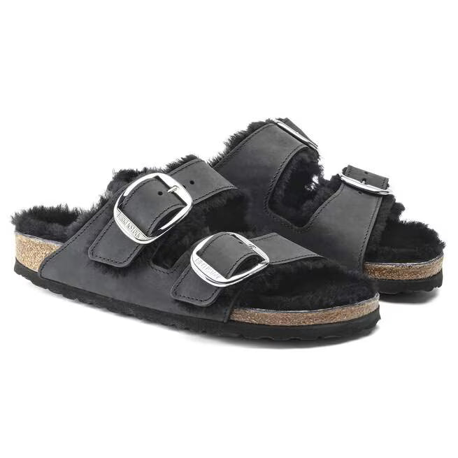 Birkenstock Arizona Big Buckle Shearling Nero