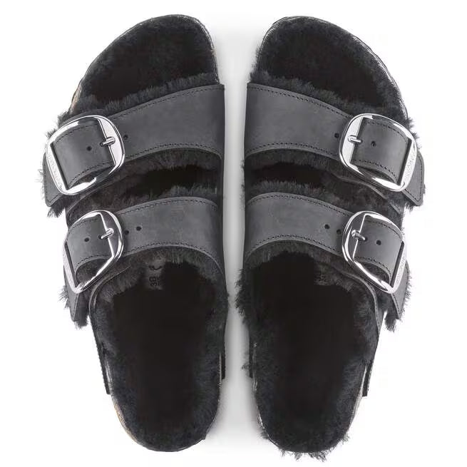 Birkenstock Arizona Big Buckle Shearling Nero
