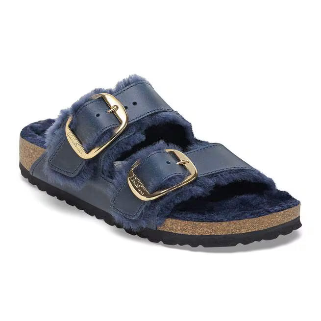 Birkenstock Arizona Big Buckle Shearling Blu Notte