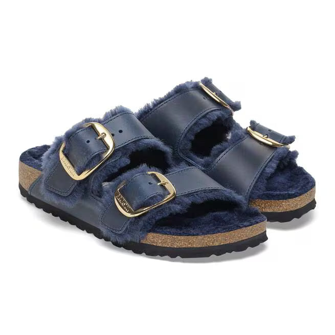 Birkenstock Arizona Big Buckle Shearling Blu Notte