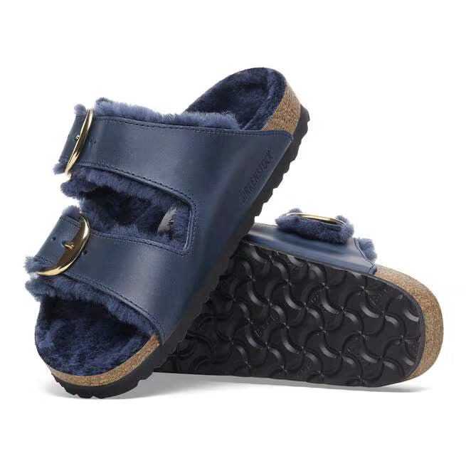 Birkenstock Arizona Big Buckle Shearling Blu Notte