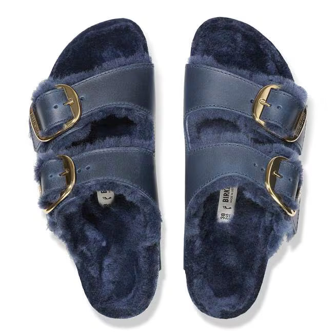 Birkenstock Arizona Big Buckle Shearling Blu Notte