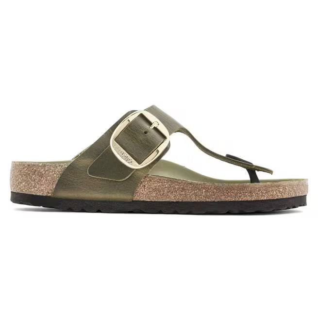 Birkenstock Gizeh Big Buckle Oiled Leather Verde oliva