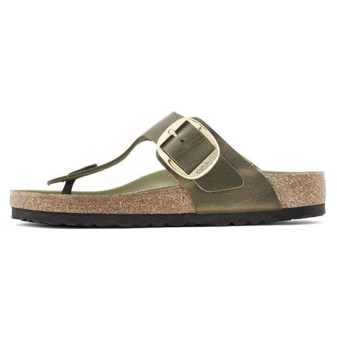 Birkenstock Gizeh Big Buckle Oiled Leather Verde oliva
