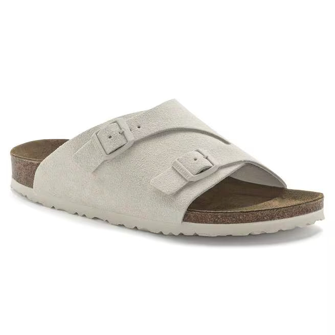 Birkenstock Zürich Suede Leather Bianco Antico