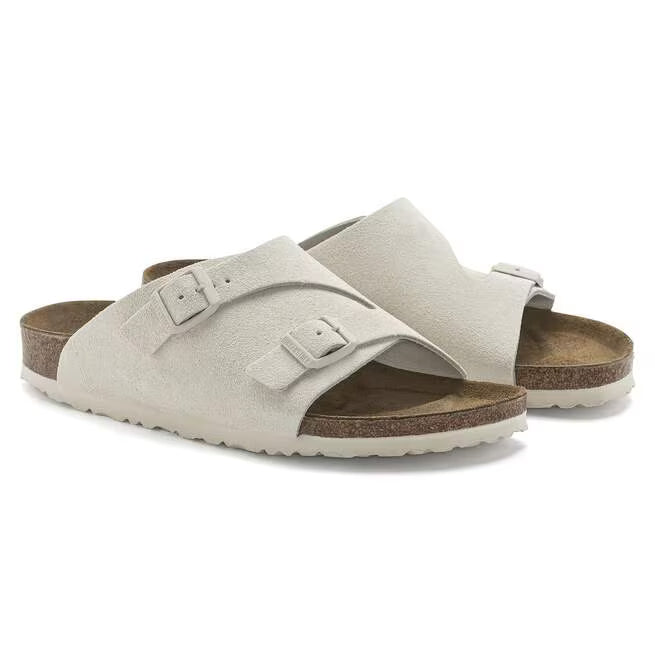 Birkenstock Zürich Suede Leather Bianco Antico