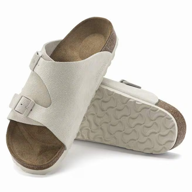 Birkenstock Zürich Suede Leather Bianco Antico