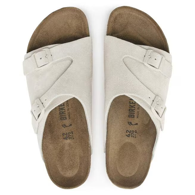 Birkenstock Zürich Suede Leather Bianco Antico