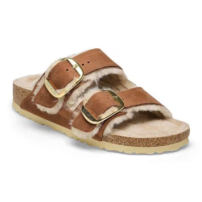 Birkenstock Arizona Big Buckle Shearling Cognac