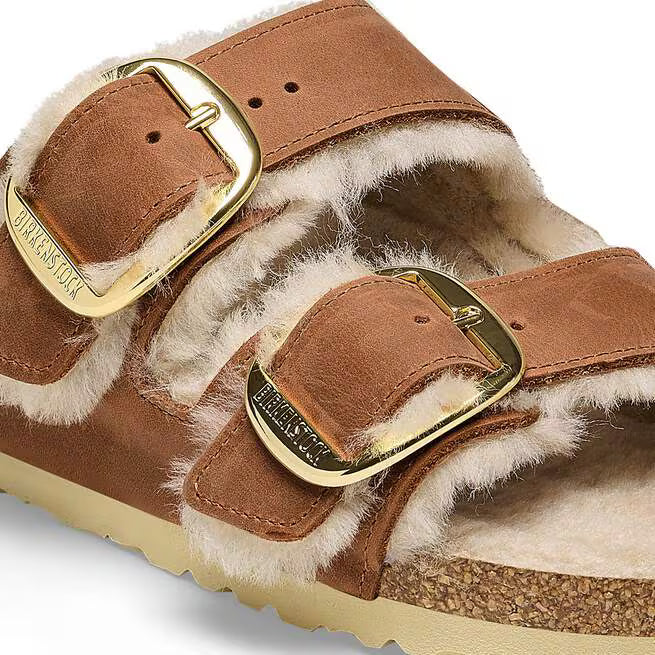 Birkenstock Arizona Big Buckle Shearling Cognac