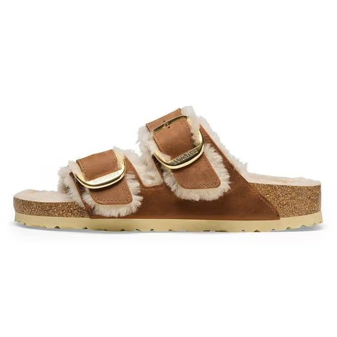 Birkenstock Arizona Big Buckle Shearling Cognac