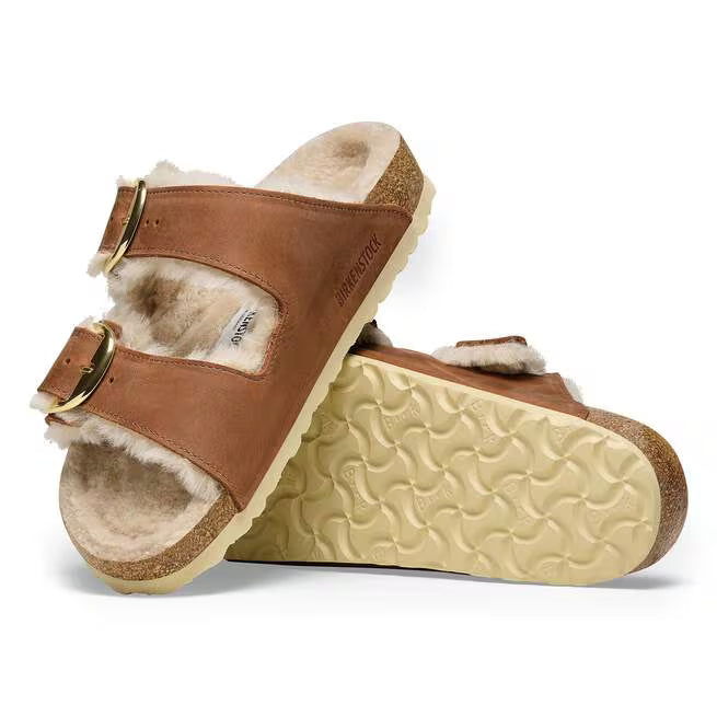 Birkenstock Arizona Big Buckle Shearling Cognac