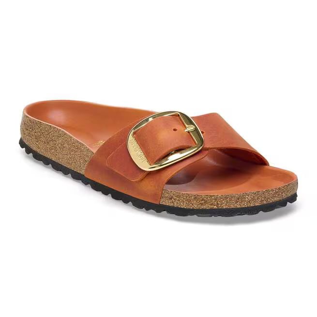Birkenstock Madrid Big Buckle Oiled Leather Arancione bruciato