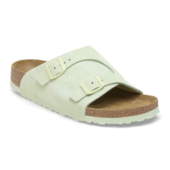Birkenstock Zürich Suede Leather Verde lime Sbiadito