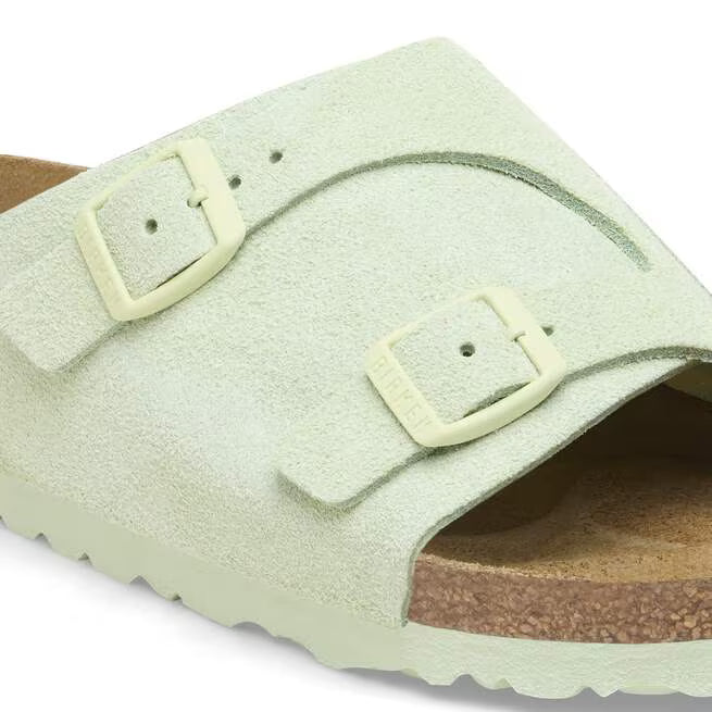Birkenstock Zürich Suede Leather Verde lime Sbiadito