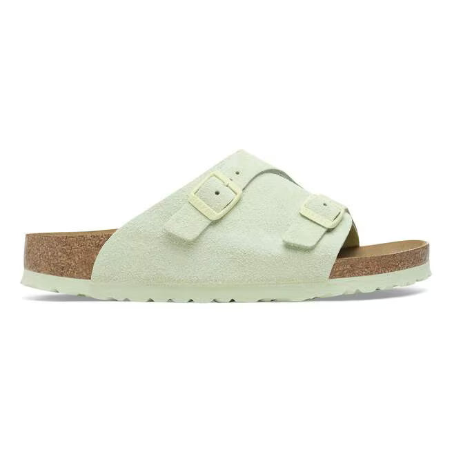 Birkenstock Zürich Suede Leather Verde lime Sbiadito
