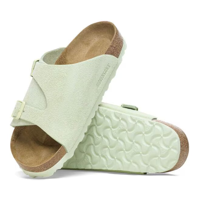 Birkenstock Zürich Suede Leather Verde lime Sbiadito