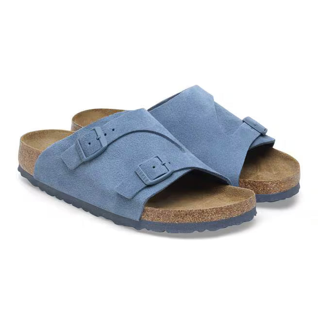 Birkenstock Zürich Suede Leather Blu Elementale