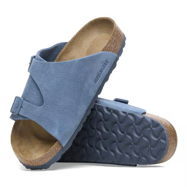 Birkenstock Zürich Suede Leather Blu Elementale