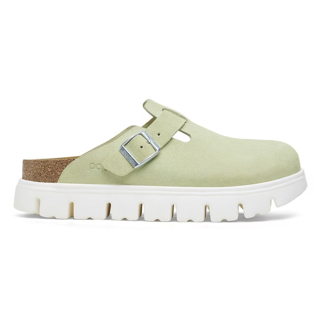 Birkenstock Boston Chunky Suede Verde lime Sbiadito