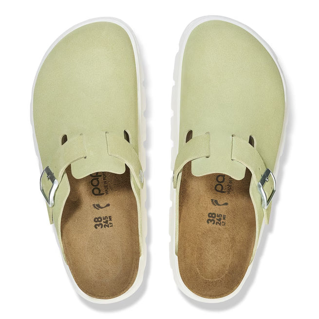Birkenstock Boston Chunky Suede Verde lime Sbiadito