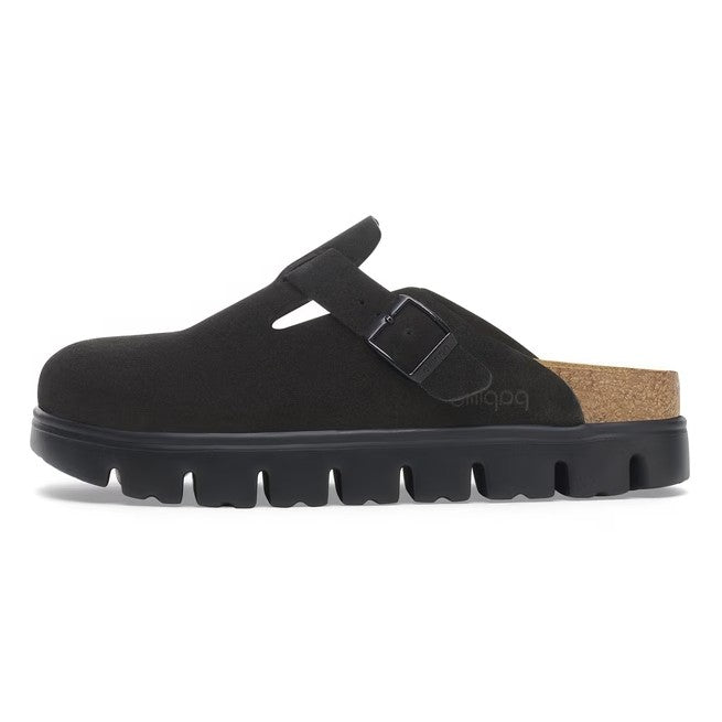 Birkenstock Boston Chunky Suede Nero