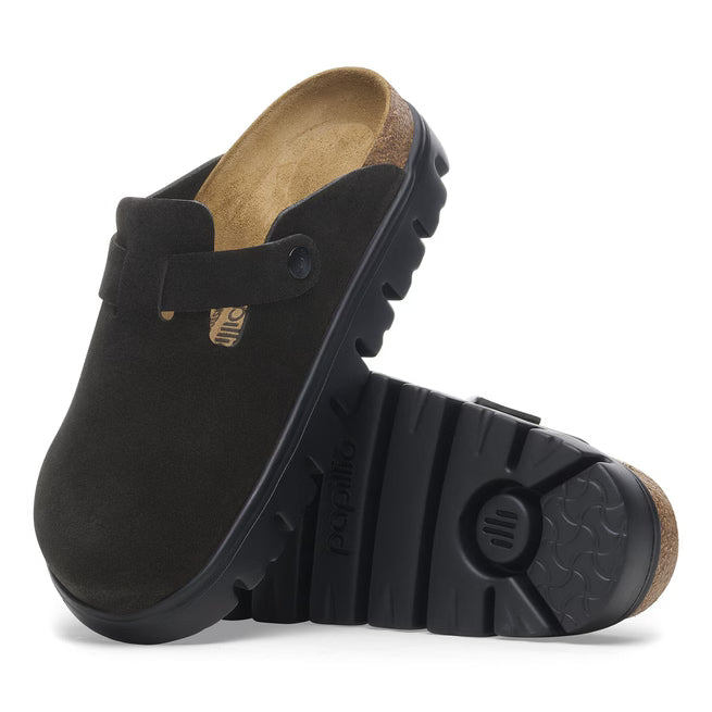 Birkenstock Boston Chunky Suede Nero