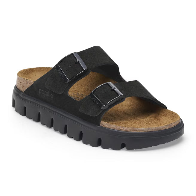 Birkenstock Arizona Platform Suede Leather Nero