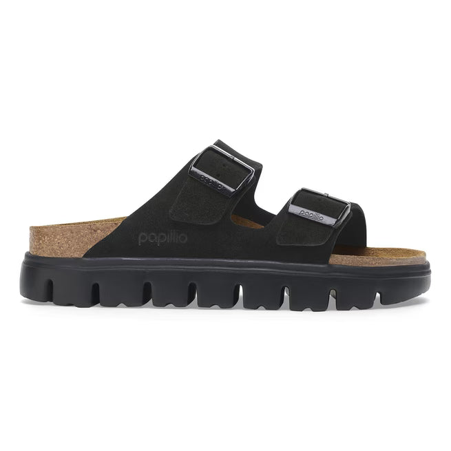 Birkenstock Arizona Platform Suede Leather Nero