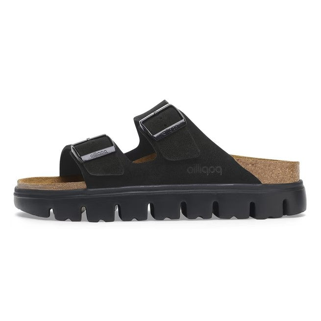 Birkenstock Arizona Platform Suede Leather Nero