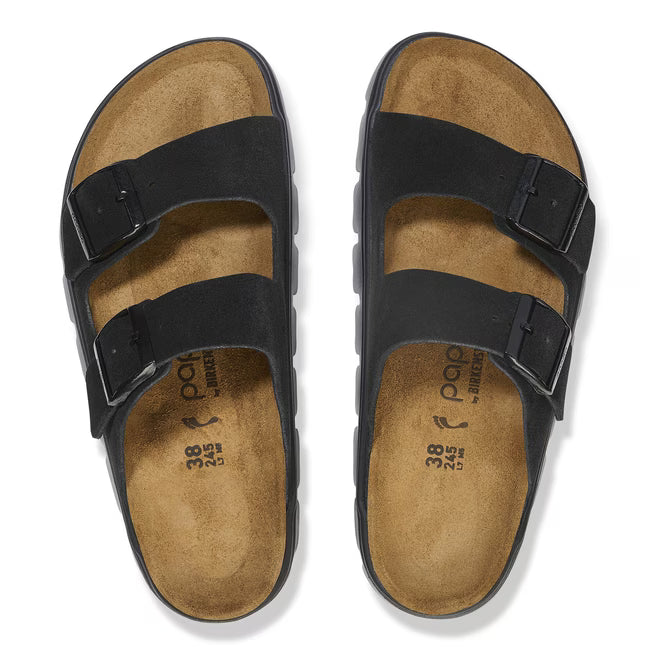 Birkenstock Arizona Platform Suede Leather Nero
