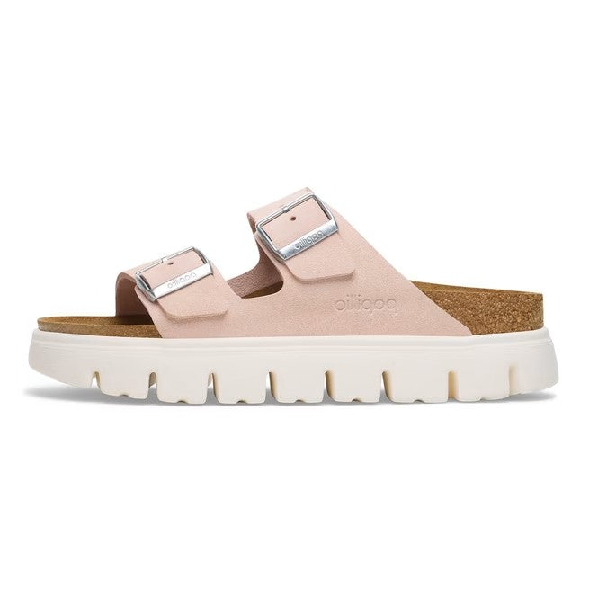 Birkenstock Arizona Platform Suede Leather Rosa Chiaro
