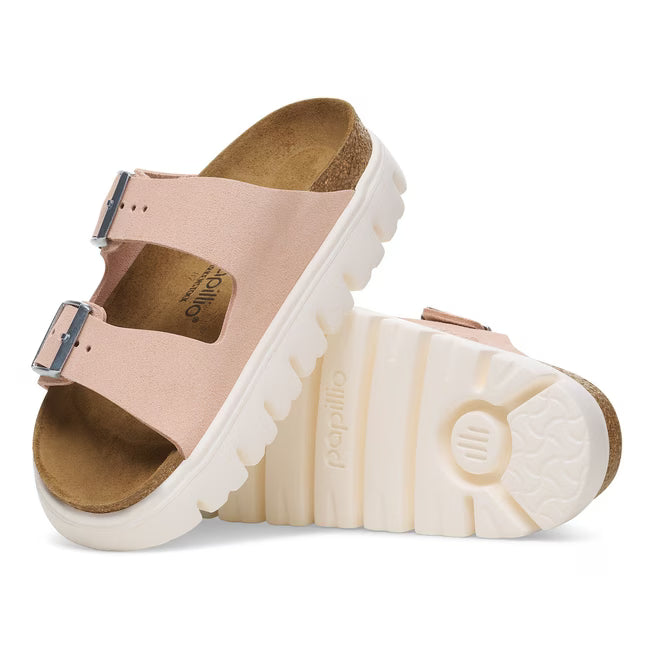 Birkenstock Arizona Platform Suede Leather Rosa Chiaro