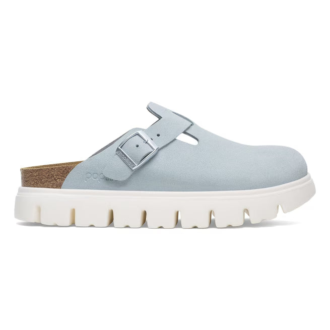 Birkenstock Boston Chunky Suede Azzurro Tenue