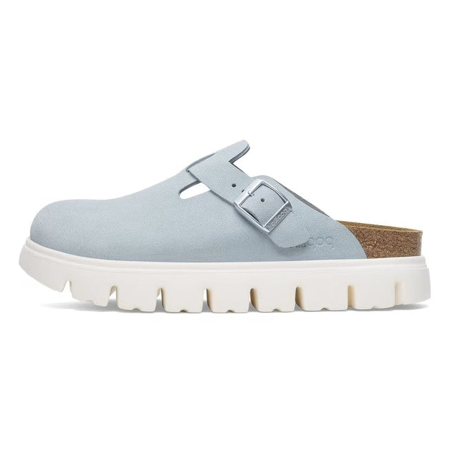 Birkenstock Boston Chunky Suede Azzurro Tenue