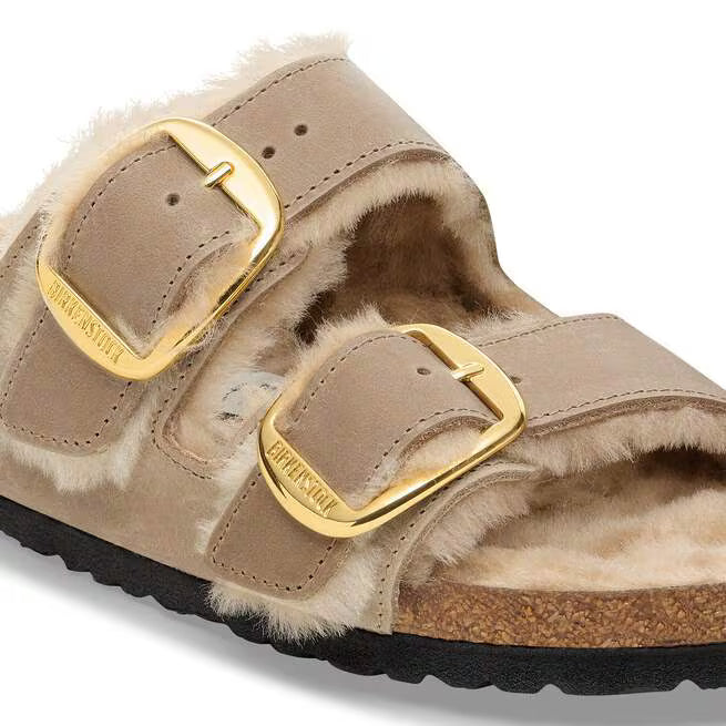 Birkenstock Arizona Big Buckle Shearling Marrone Tabacco