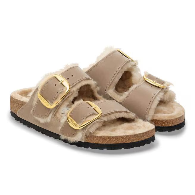 Birkenstock Arizona Big Buckle Shearling Marrone Tabacco