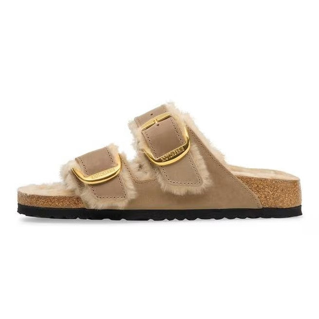 Birkenstock Arizona Big Buckle Shearling Marrone Tabacco